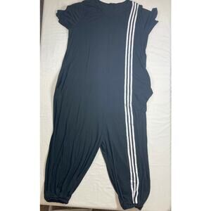 Bodysuit 1-Piece Women's X-Large Black with White Strip Jumpsuit